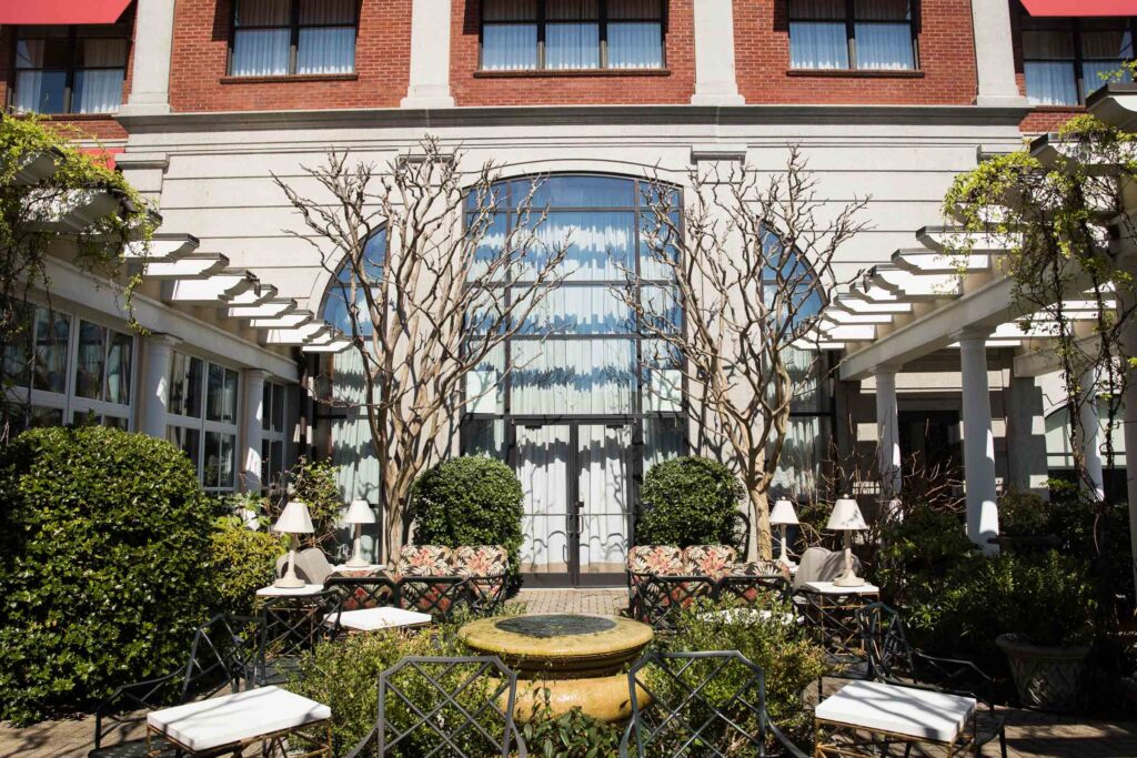 Cloister Garden at the O.Henry Hotel in Greensboro during early spring