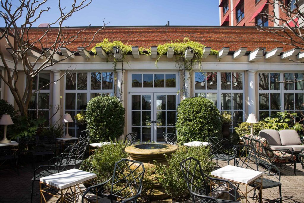 Cloister Garden at Greensboro's O.Henry Hotel