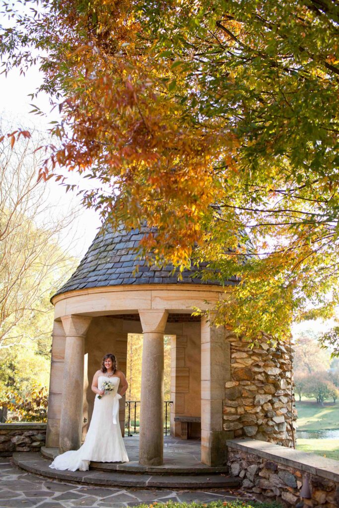 elopement at the graylyn estate in winston salem during the fall
