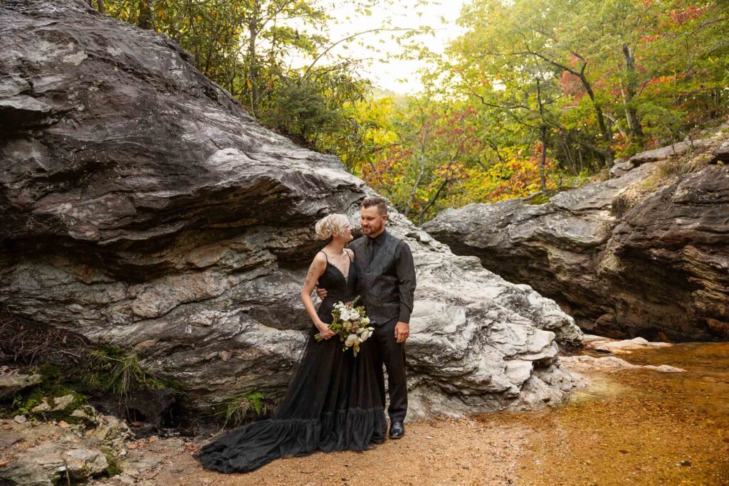 Hanging Rock waterfall elopement in nc