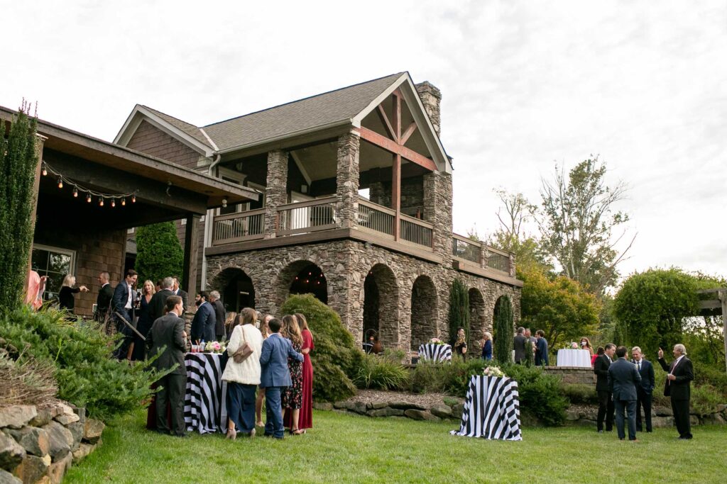 building view of wedding ceremony at the Arbors Events in Cleveland NC