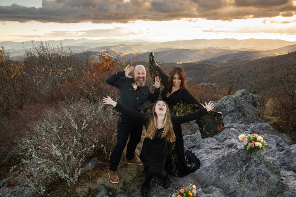 fall elopement with kids at grayson highlands in va
