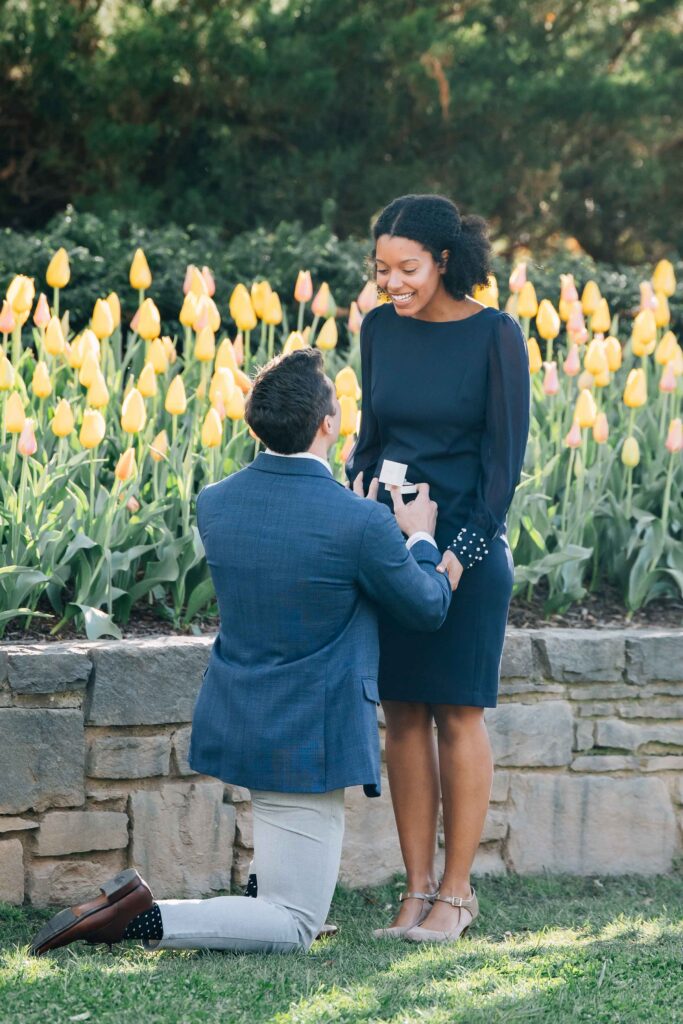 surprise proposal at the unc arboretum in asheville, nc