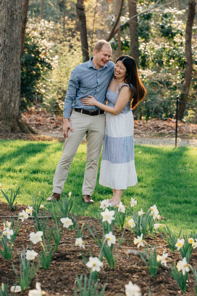 happy couple celebrates after their proposal