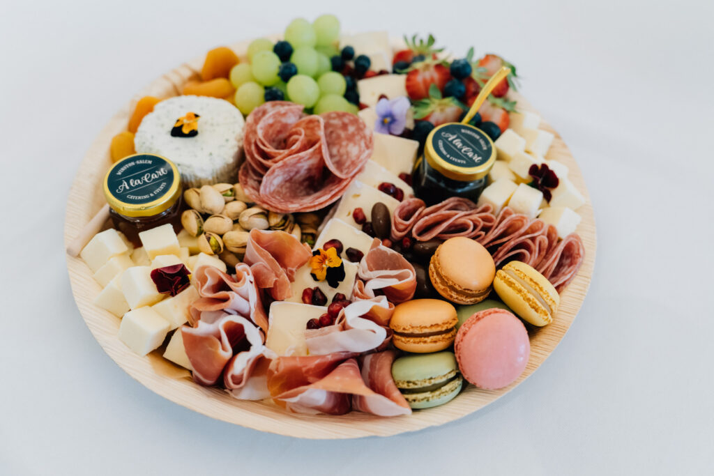 charcuterie during vow renewal at the barn at reynolda