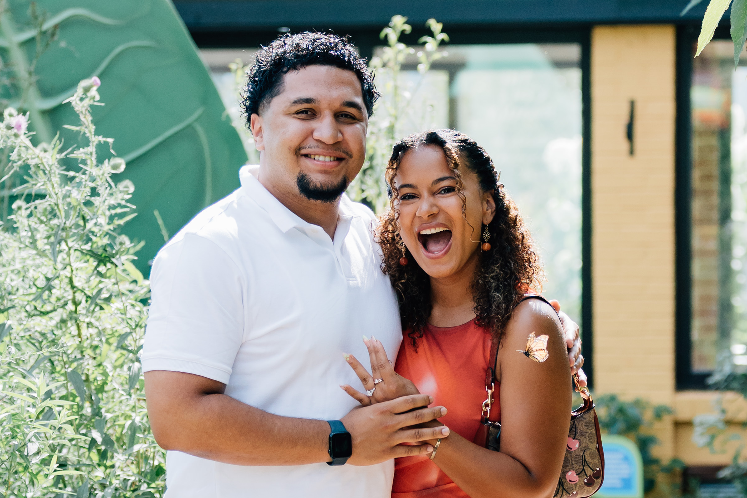 greensboro science center surprise proposal in the butterfly house